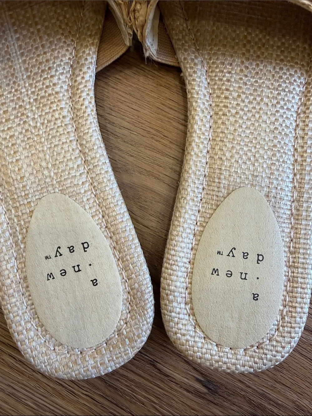 a new day Woven Raffia Slide Sandals in Natural Tan - Picture 2 of 3